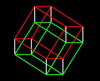 4-cube with opposite facets highlighted