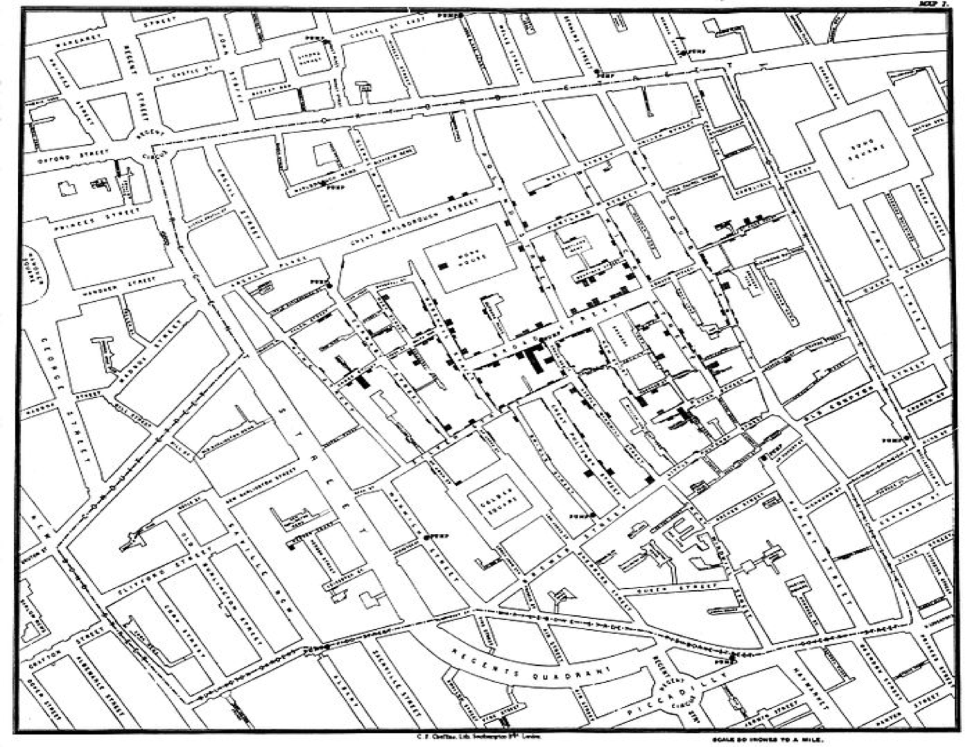Original map made by John Snow (1854)