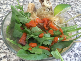 homemade pho with dandelion, dock, sow thistle, fennel, field mustard