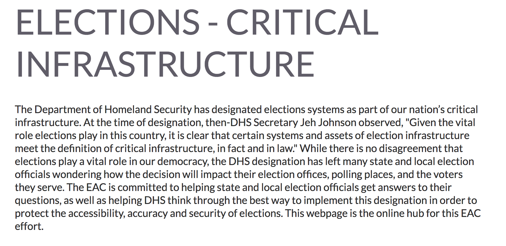 DHS Critical Infrastructure