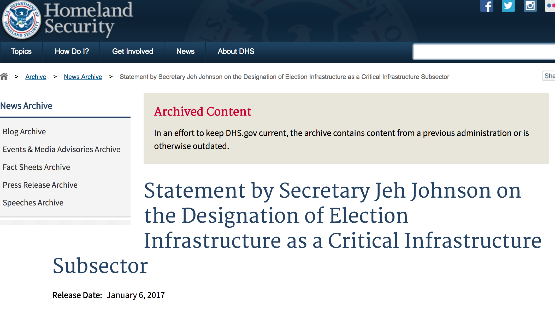 DHS Critical Infrastructure