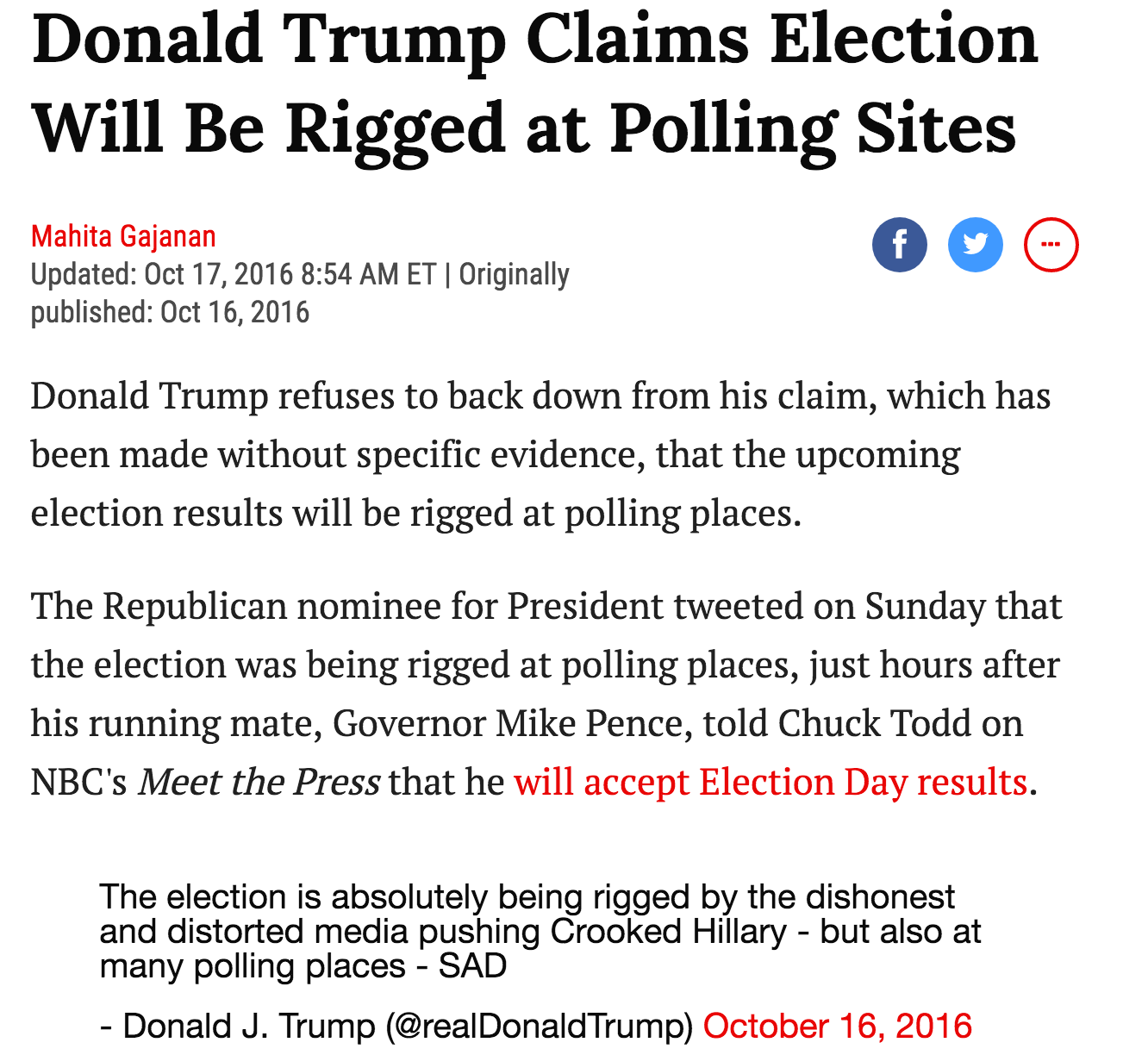 Trump election rigged