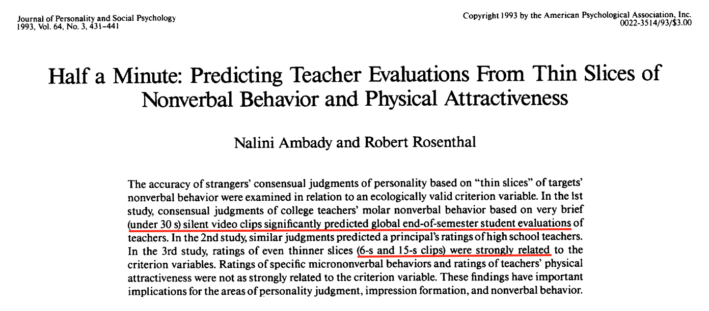 Ambady & Rosenthal, 1993