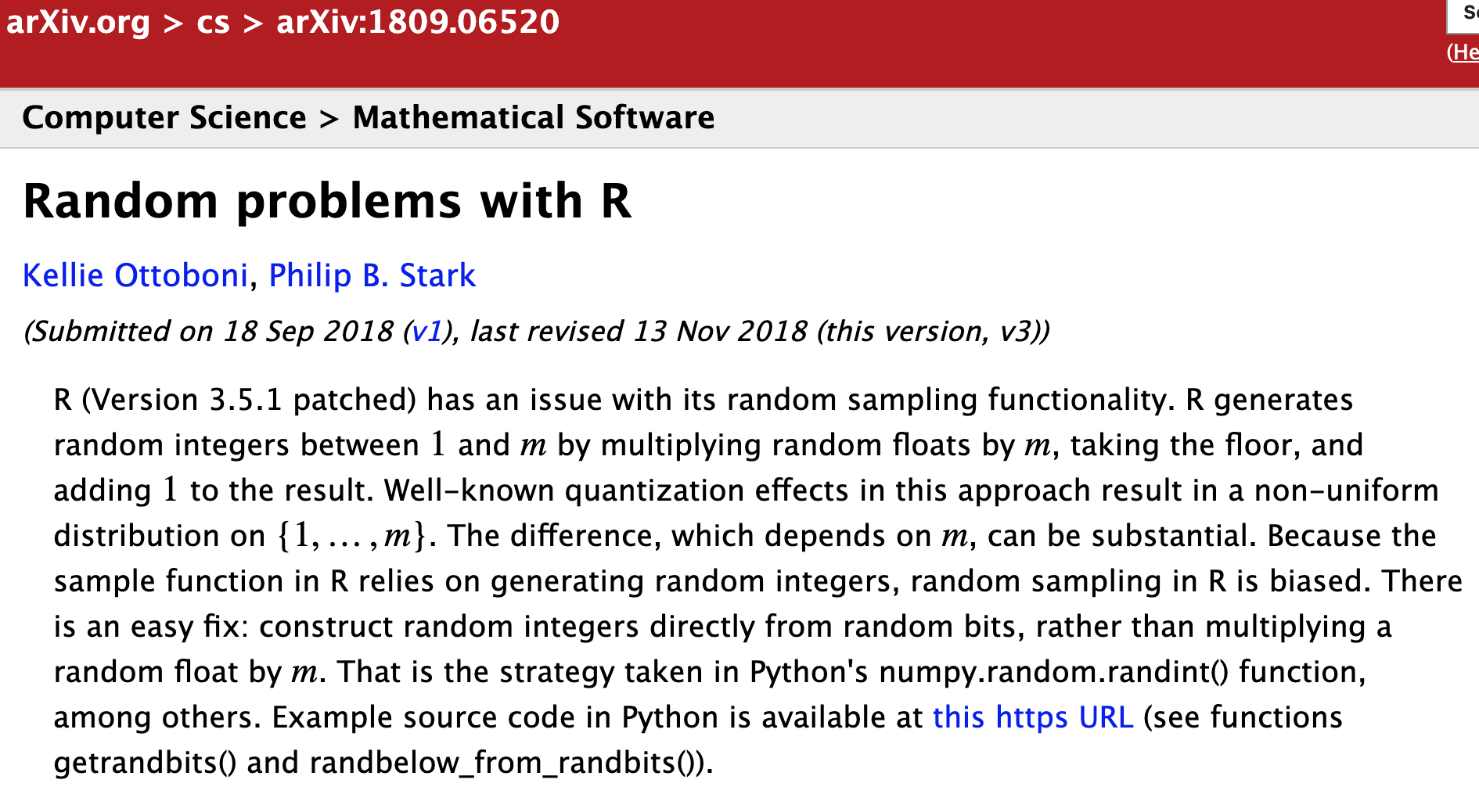Random problems in R