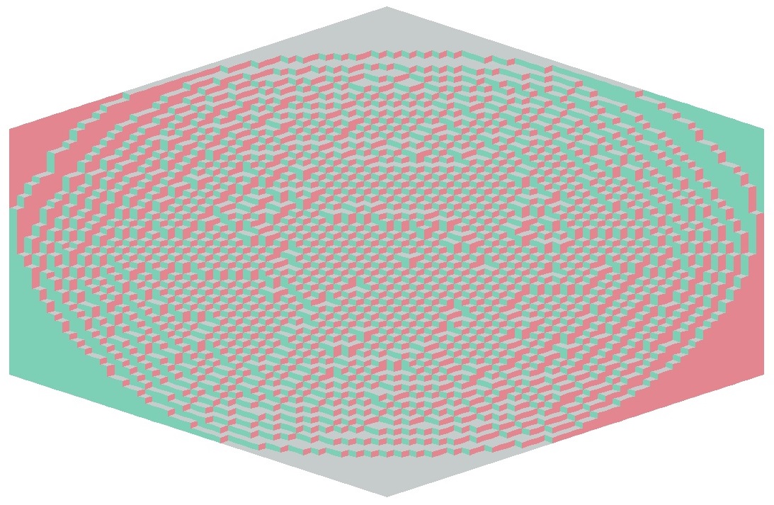 Uniformly random lozenge tiling: averaged